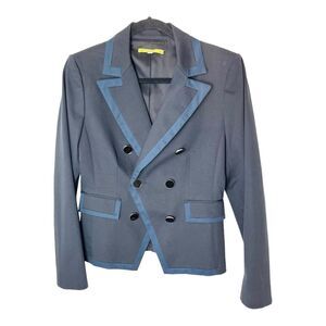 Gianni Bini Dark Navy Cropped Blazer Jacket Sz 6 Excellent Condition